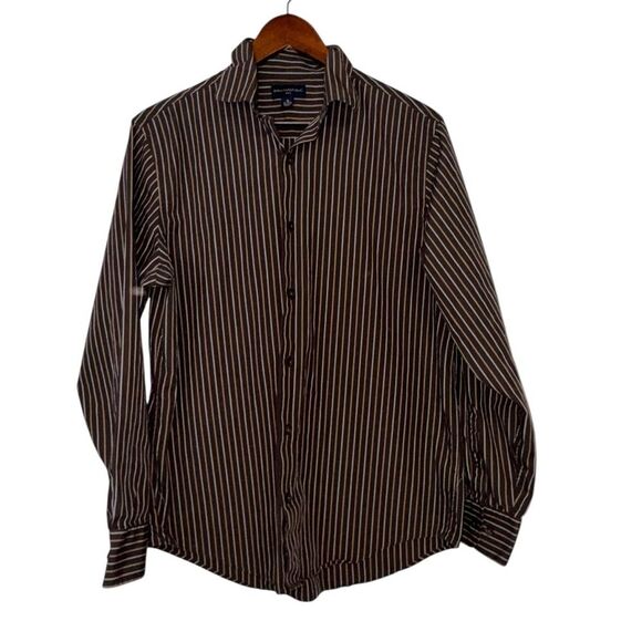 Banana Republic Other - Men' Banana Republic Brown Striped Button Down Shirt